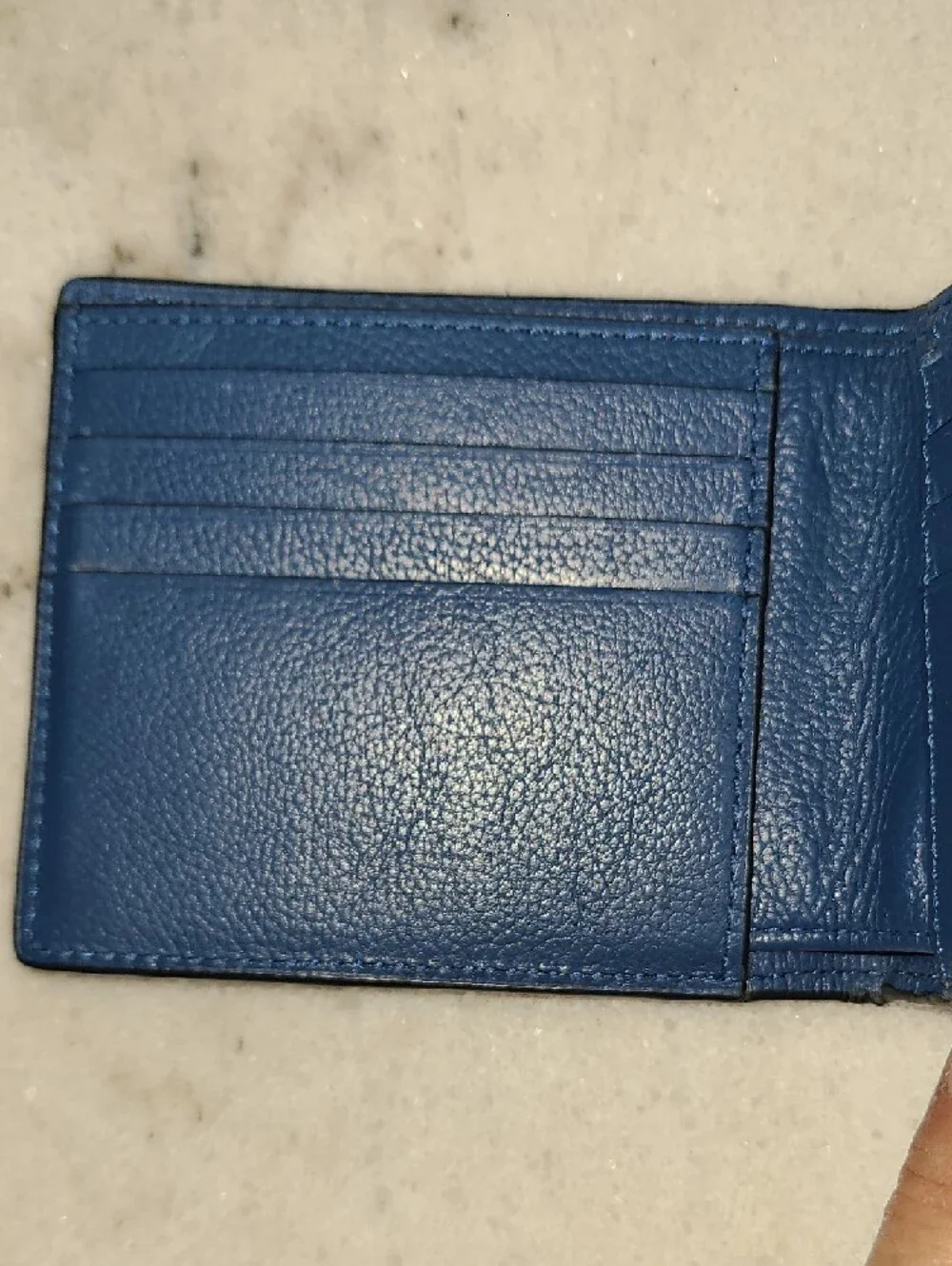 Coach Two-Tone Blue Leather Bifold Card & Key Holder